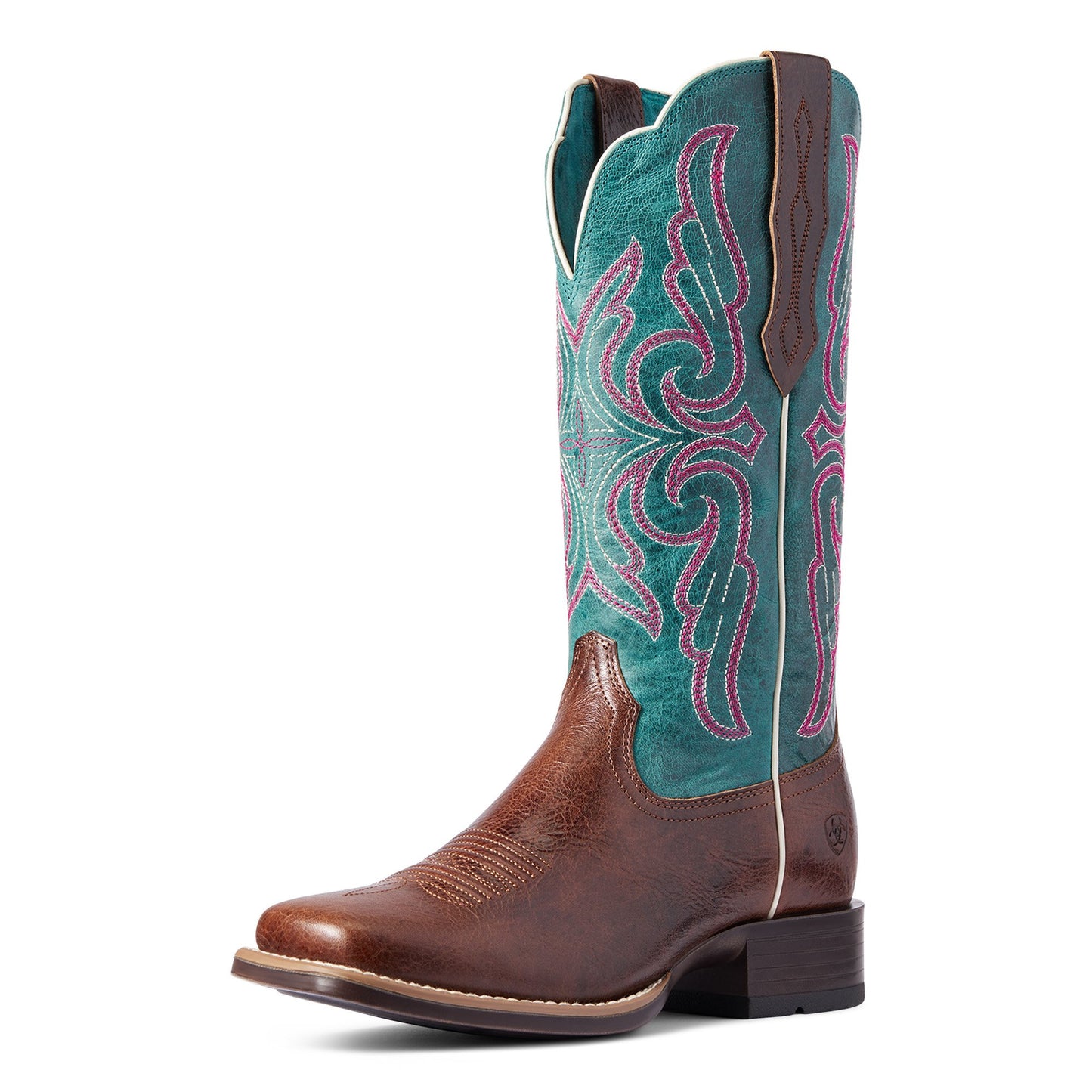 10038303 Ariat Women's Primera Stretch Fit Barrel Brown/Antique Teal