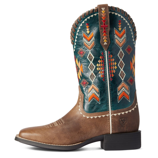 10038328 Ariat Women's Round Up Skyler Light Tan/Deep Teal