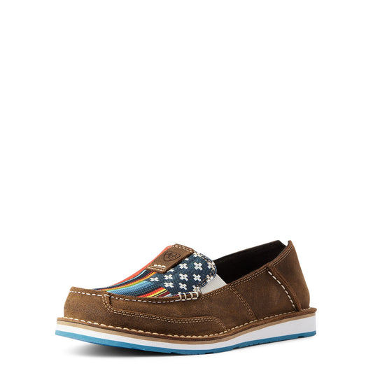 10038411  Ariat Womens Cruiser Chipmunk Suede/Serape Flag