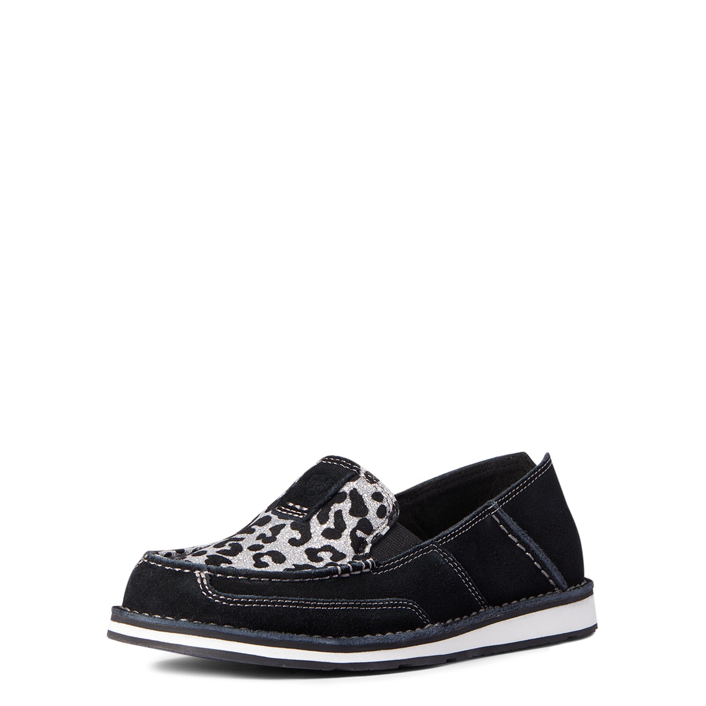 10038412 Ariat Women's Cruiser Black Suede Silver Leopard