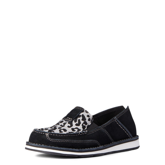 10038412 Ariat Women's Cruiser Black Suede Silver Leopard