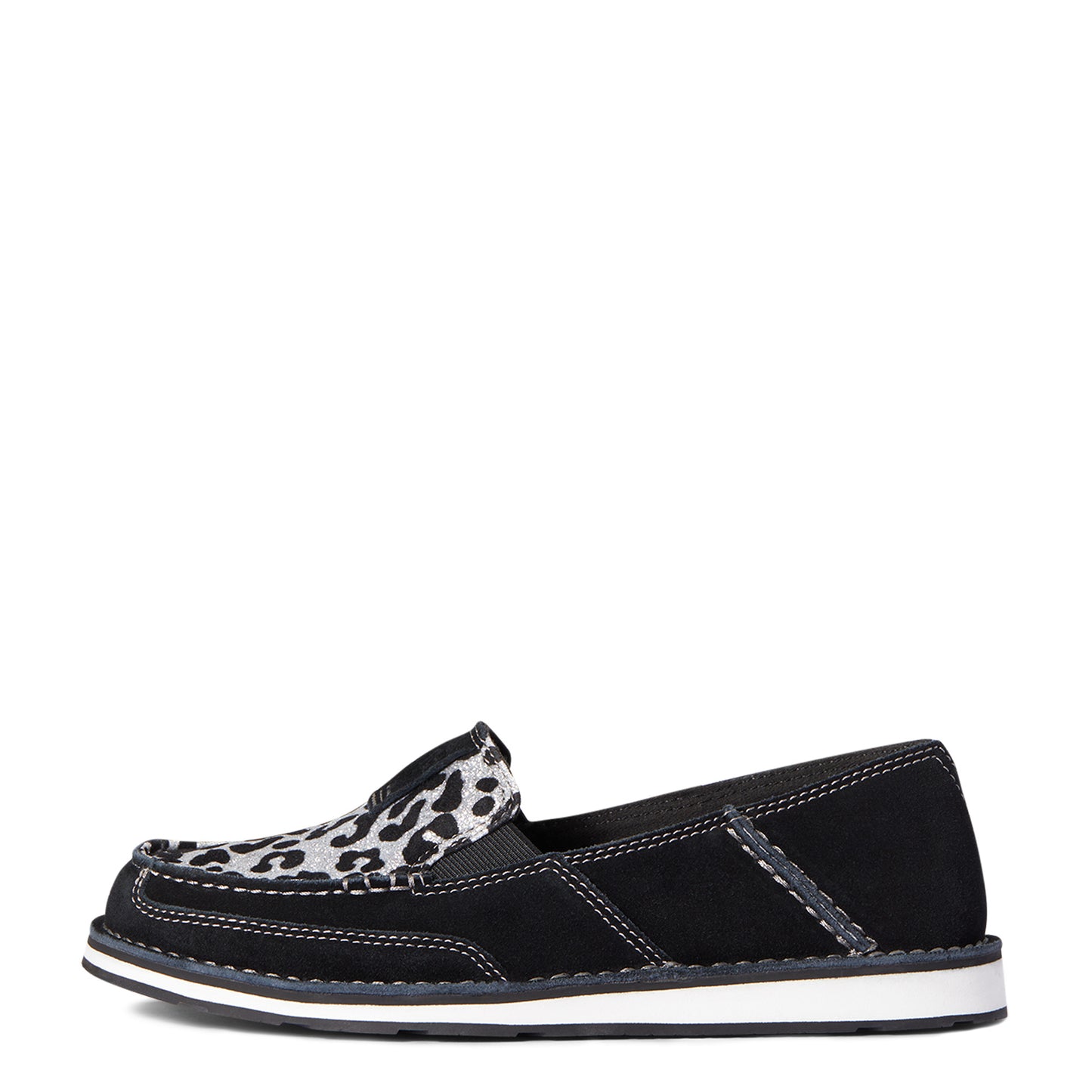 10038412 Ariat Women's Cruiser Black Suede Silver Leopard