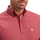 10041564 Ariat Men's Pro Series Norwell fitted LS Shirt Tango red