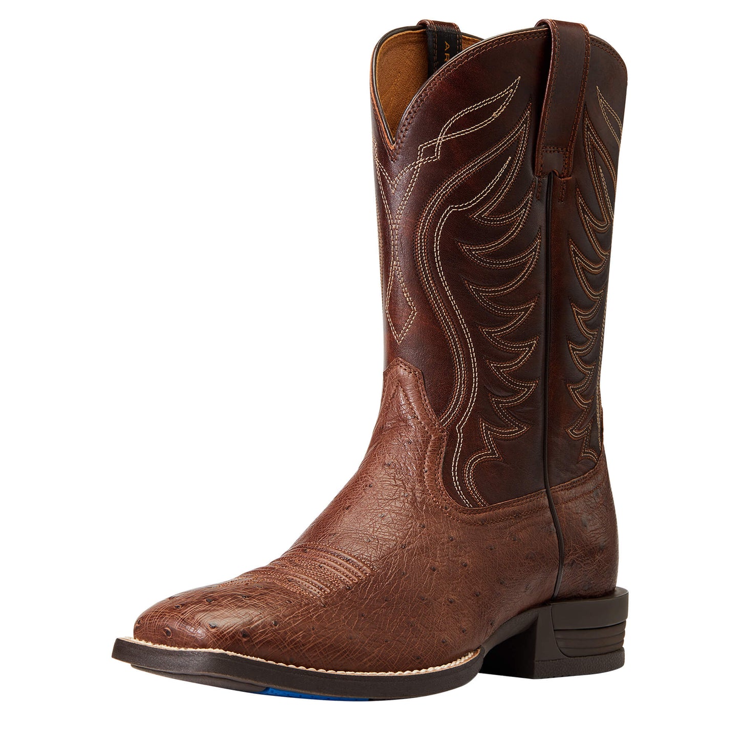 10042473 Ariat Mns Reckoning Dark Tabac Smooth Quill Ostrich/Nut Brown Boots
