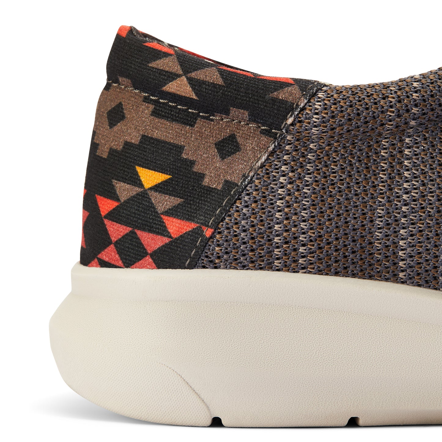 10042507 Ariat Men's Hilo Stretch Lace Heathered Brown/Red Aztec Print