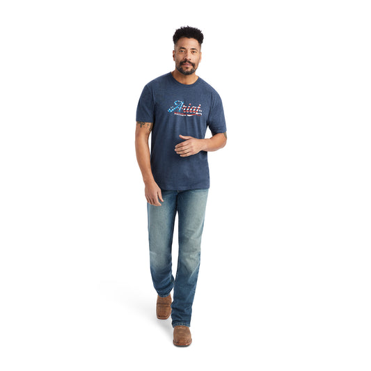 10042642 Ariat Mns Script Tee Navy