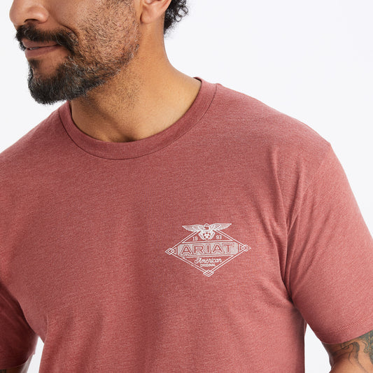10042644 Ariat Mns Work Eagle ss Tee Red Clay