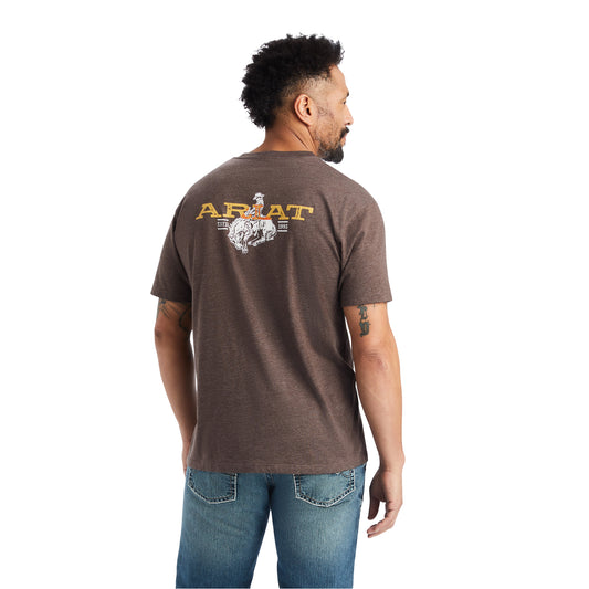10042658 Ariat Mns Bronc Buster SS Tee Brown Heather