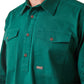 10042858 Ariat Mns Rebar Half Button LS Workshirt Dark Green