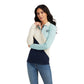 10041355 Ariat Wms Taryn LS Polo Blue Surf/Oatmeal/Navy