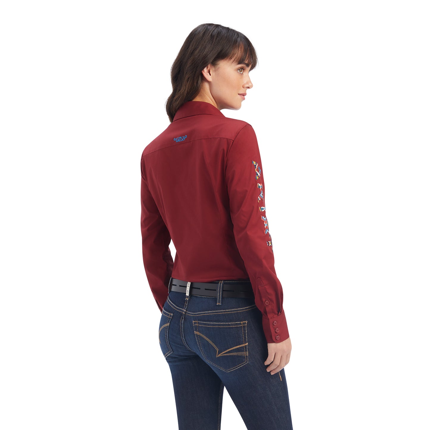 10041434 Ariat Women's Kirby Stretch LS Shirt Roughe Red