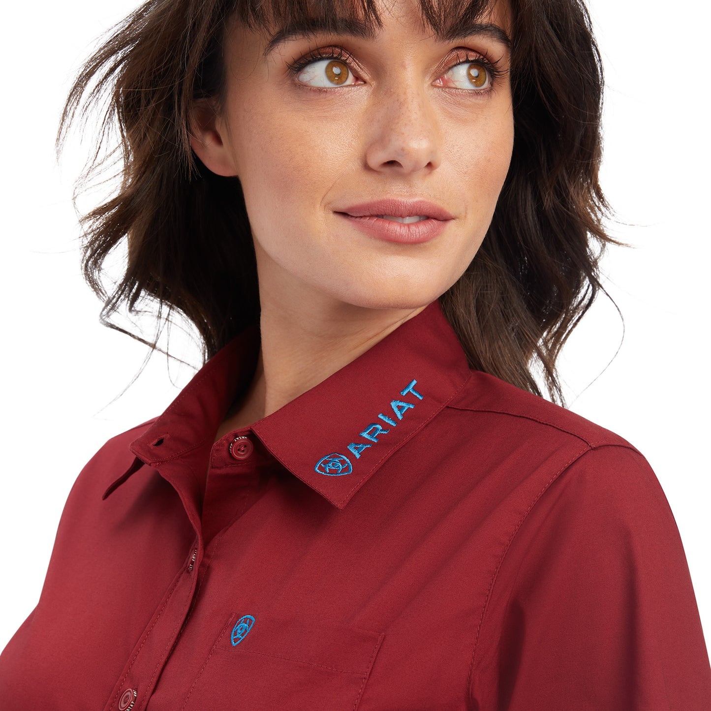 10041434 Ariat Women's Kirby Stretch LS Shirt Roughe Red