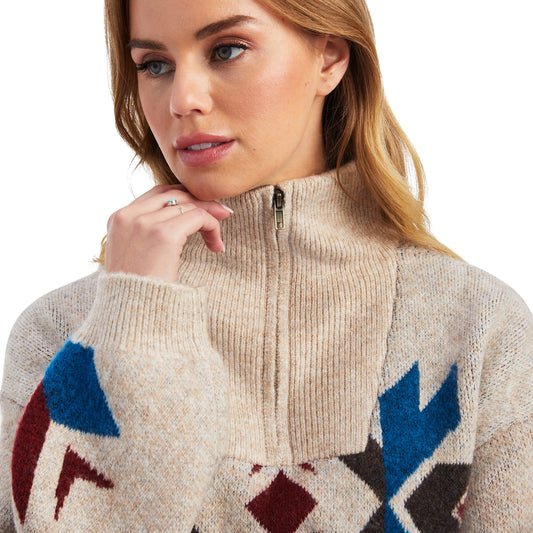 10041672 Ariat Women's Fire Canyon Sweater Oatmeal heather