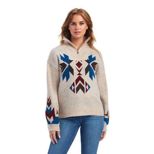 10041672 Ariat Women's Fire Canyon Sweater Oatmeal heather