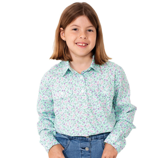 GWLS2172 Just Country Girls Harper Shirt Honeydew Floral