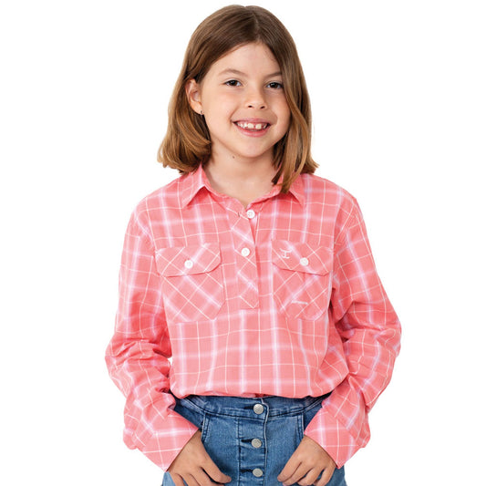 GWLS2184 Just Country Girls Harper Shirt Calypso Pink Plaid