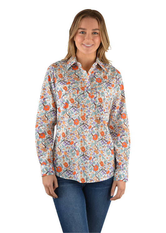 H2W2101042 Hard Slog Women's Judith Half Placket L/S Shirt