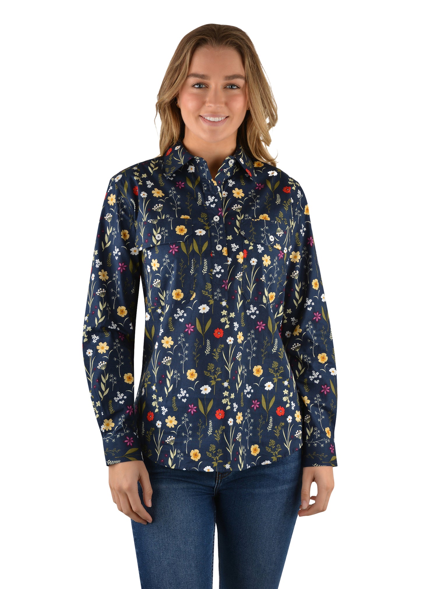 H2W2101043 Hard Slog Women's Judith Half Placket L/S Shirt