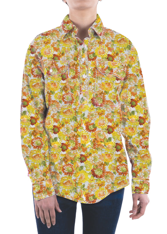 H3W2101172 Hard Slog Barabara 1/2 Button Shirt