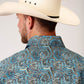 3-01-225-374BU Roper Men's Amarillo Collection L/S Shirt Blue