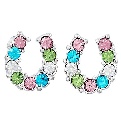 JE898MU Brigalow Multi Colour Horseshoe Earrings