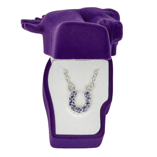 JN898PU Brigalow Purple Horseshoe Necklace