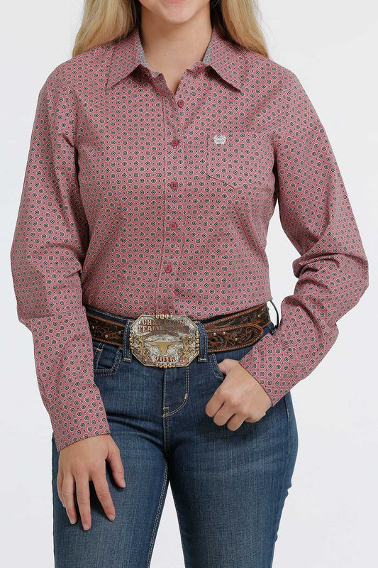 MSW9164178PNK Cinch Women's Pink Button Down LS Shirt