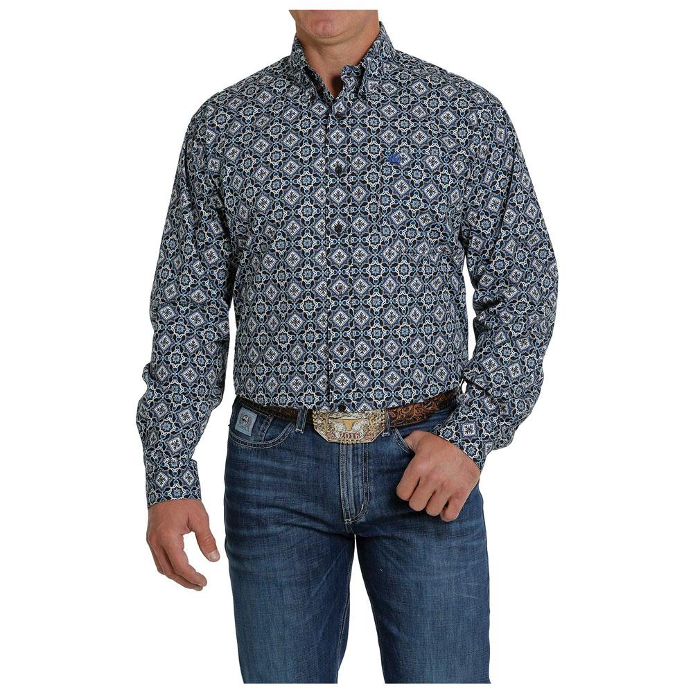 MTW1105242BLK Cinch Men's Medallion L/S Shirt