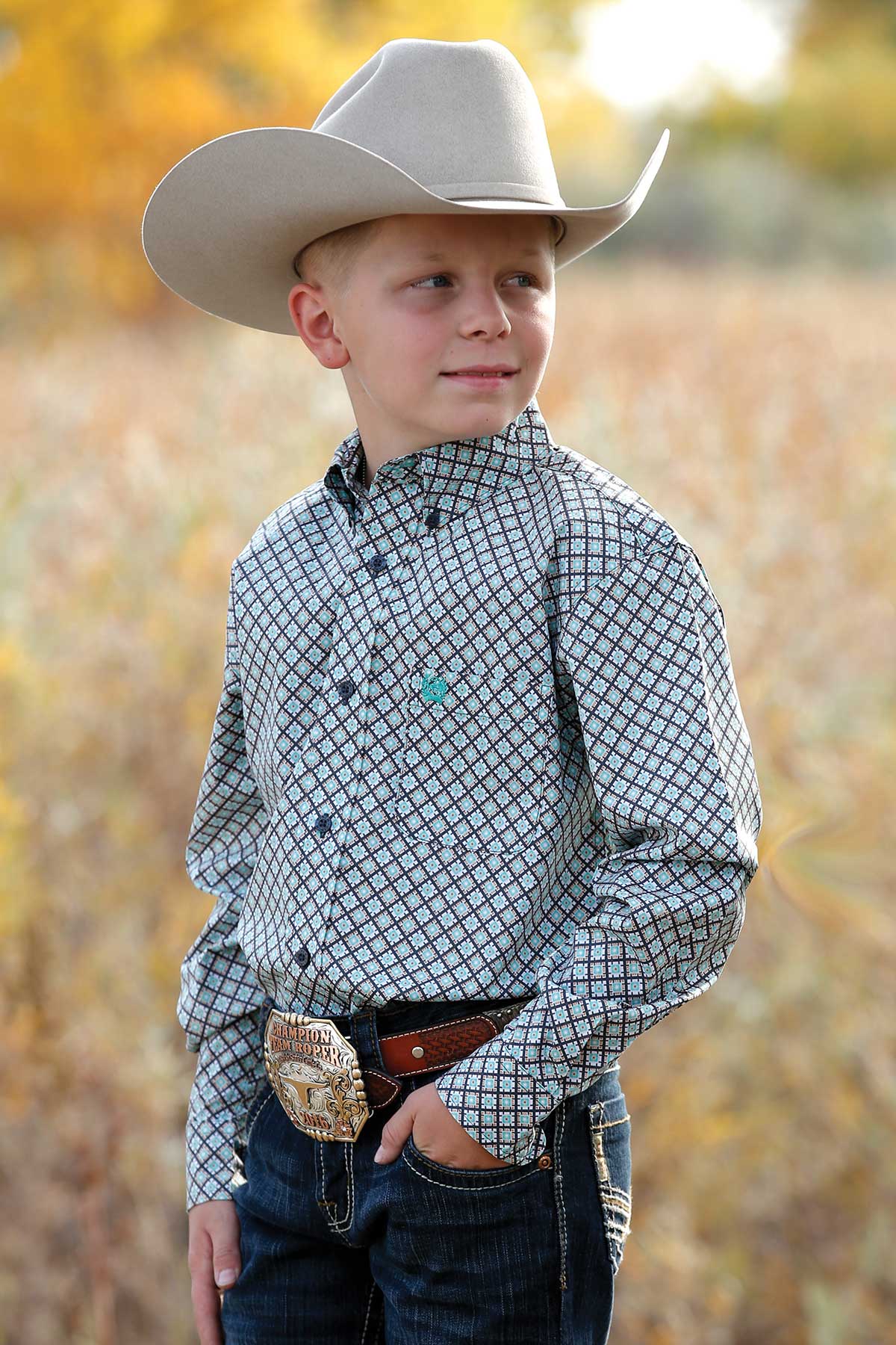 MTW7060264 Cinch Boys Stretch Arena LS Shirt