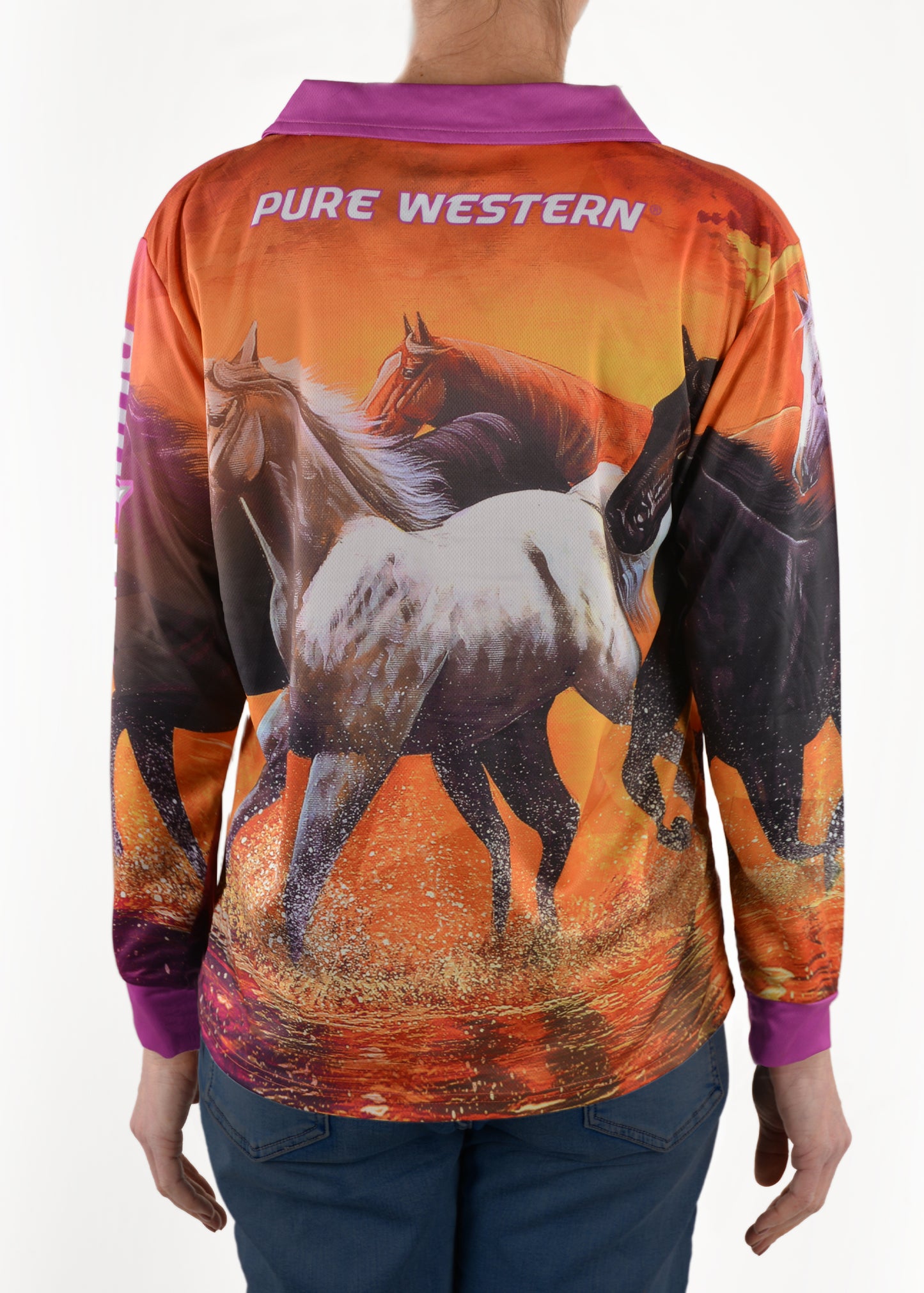 P1S2504621 Pure Western Women's Sunset Ride L/S