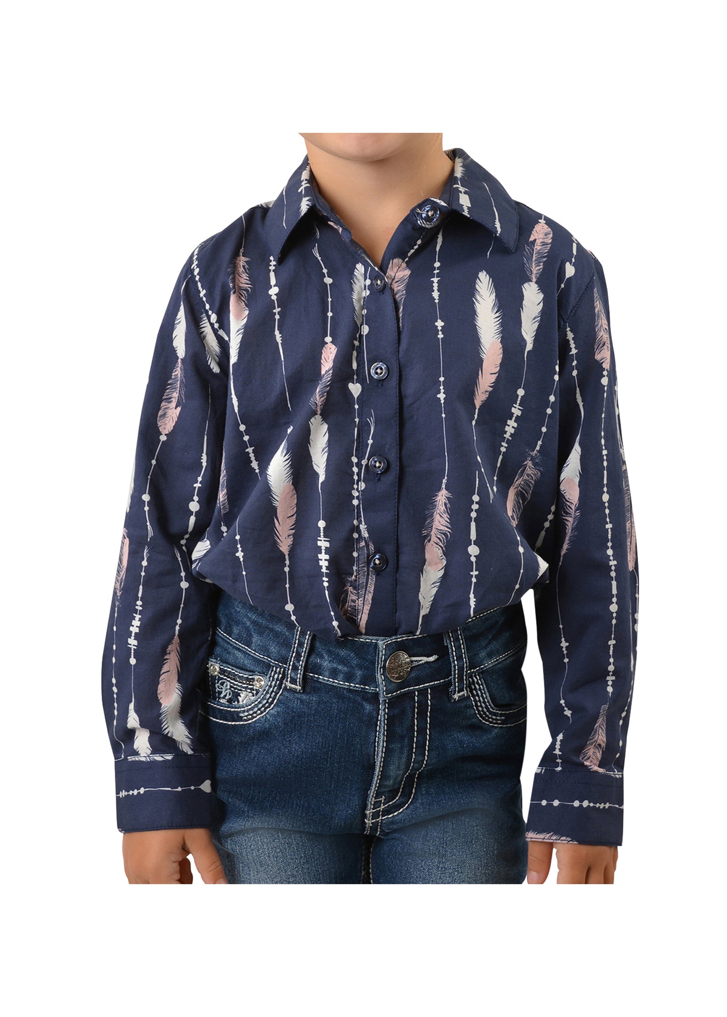 P2S5102629 Pure Western Girls Aleen Print LS Shirt