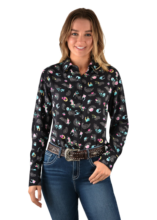 P2W2126550 Pure Western Women's Ellie LS Print Shirt