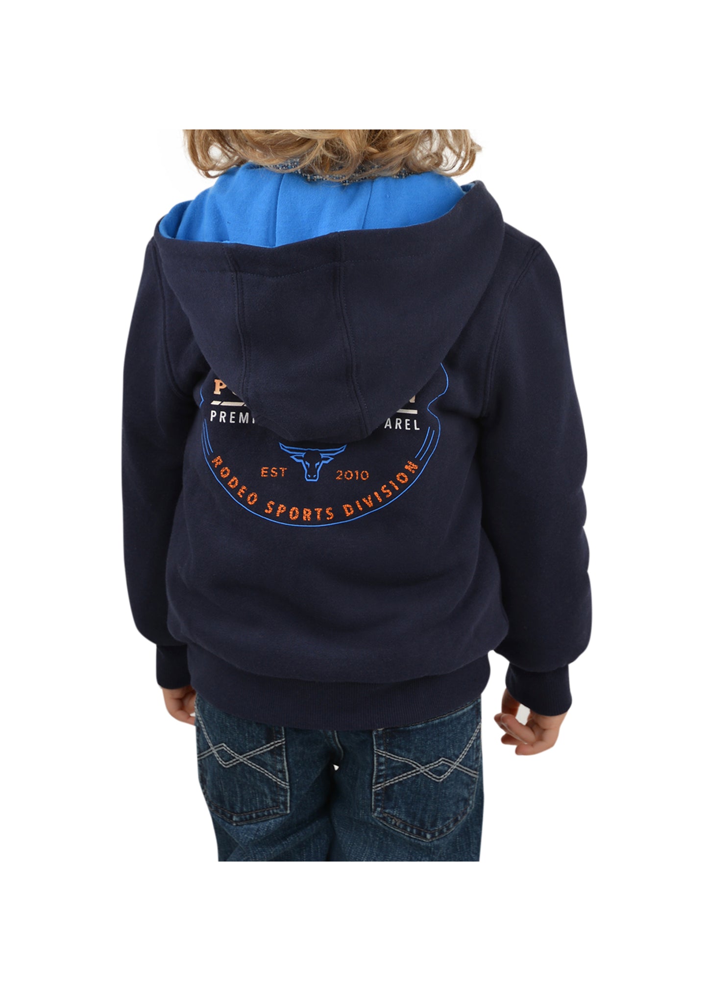 P2W3710522 Pure Western Boys McQuarie Zip Hoodie Navy