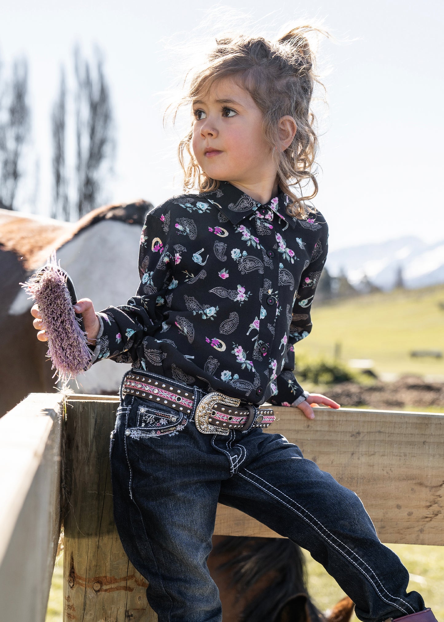 P2W5102550 Pure Western Girls Ellie LS Shirt