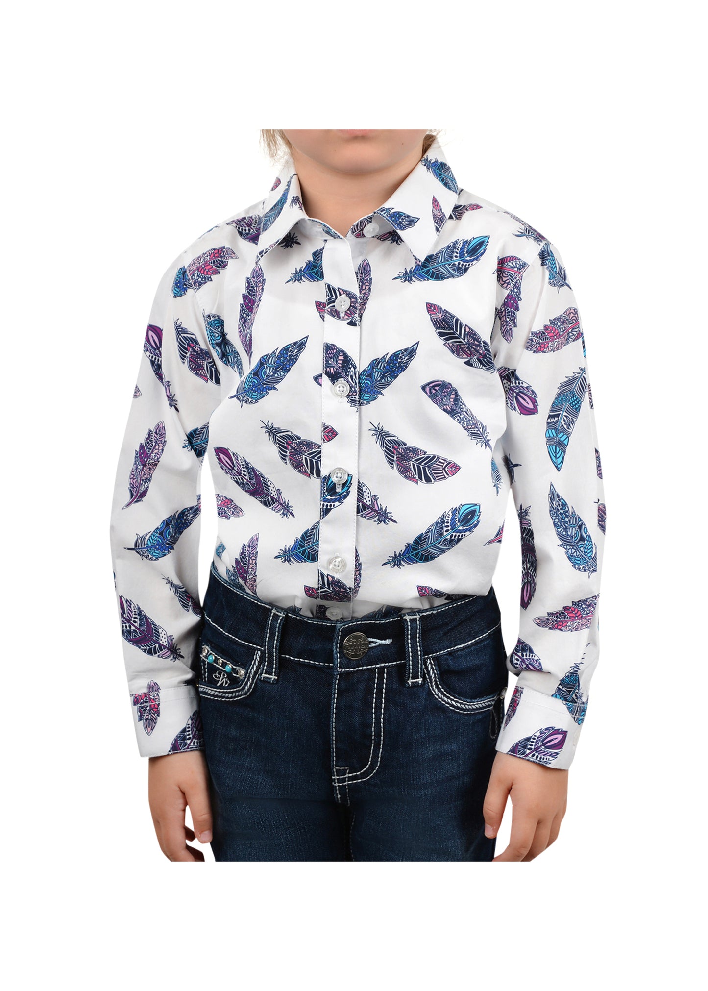 P2W5102554 Pure Western Girls Nora LS Shirt