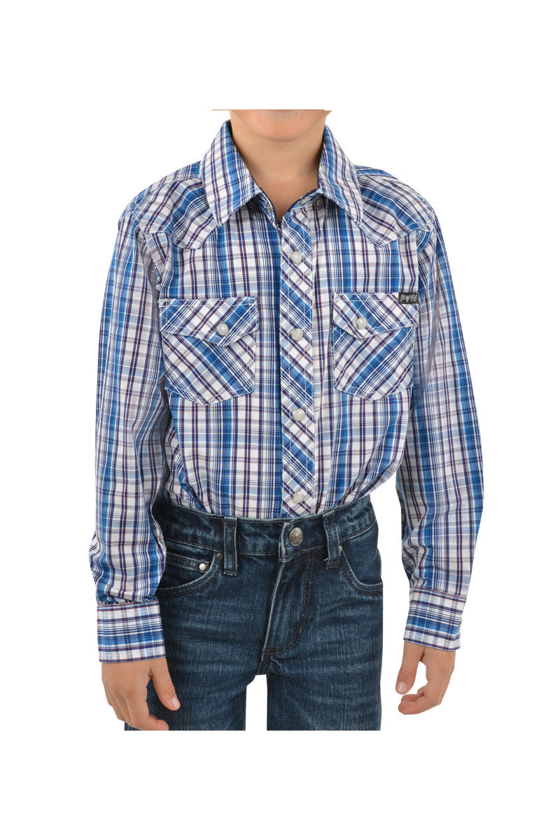 P3W3100671 Pure Western Boys bolt LS Shirt