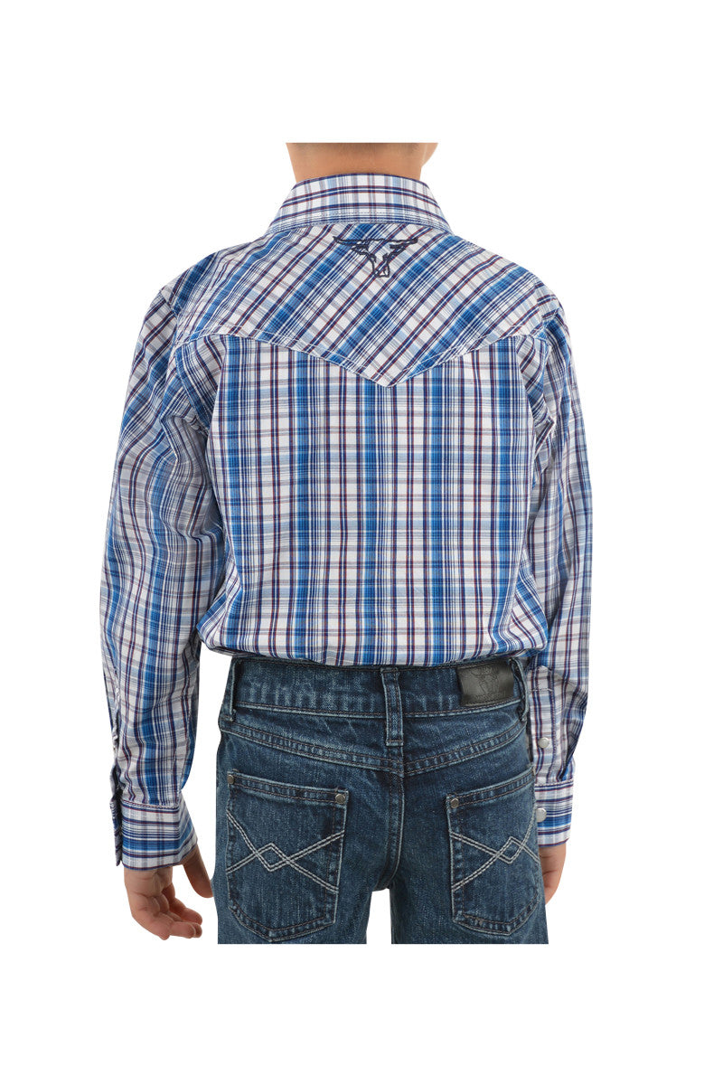 P3W3100671 Pure Western Boys bolt LS Shirt