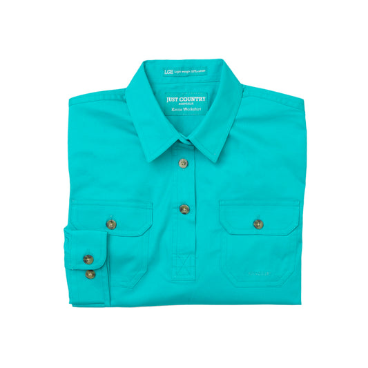 60606TUR Just Country Kenzie Work Shirt Turquoise