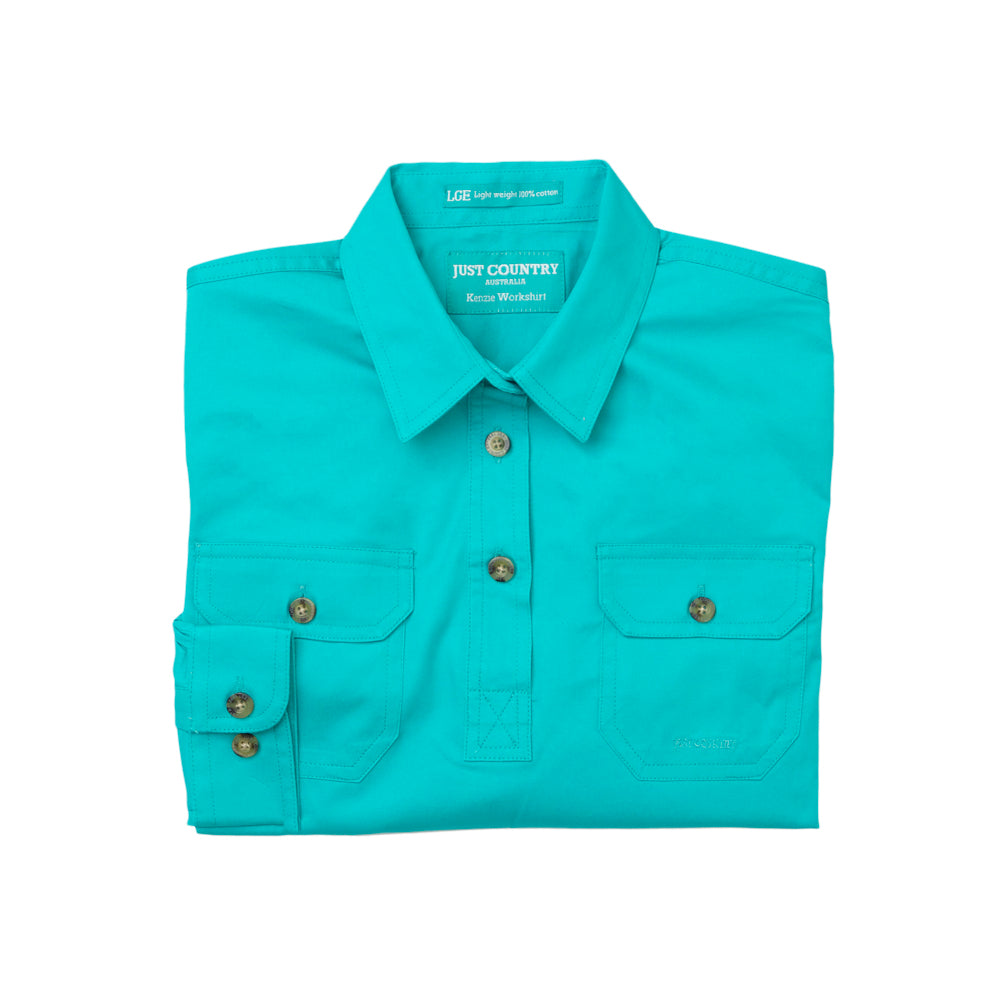 60606TUR Just Country Kenzie Work Shirt Turquoise