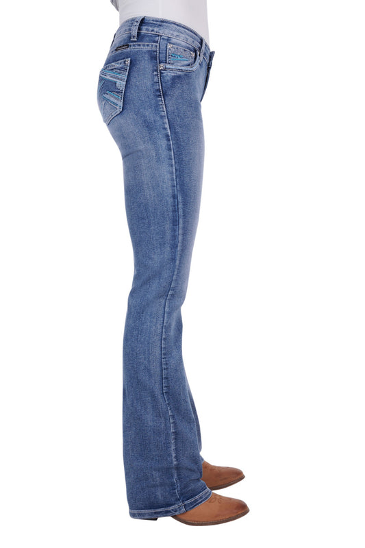 PCP2210729 Pure Western Women's Crisscross Relax rider Jean 36'