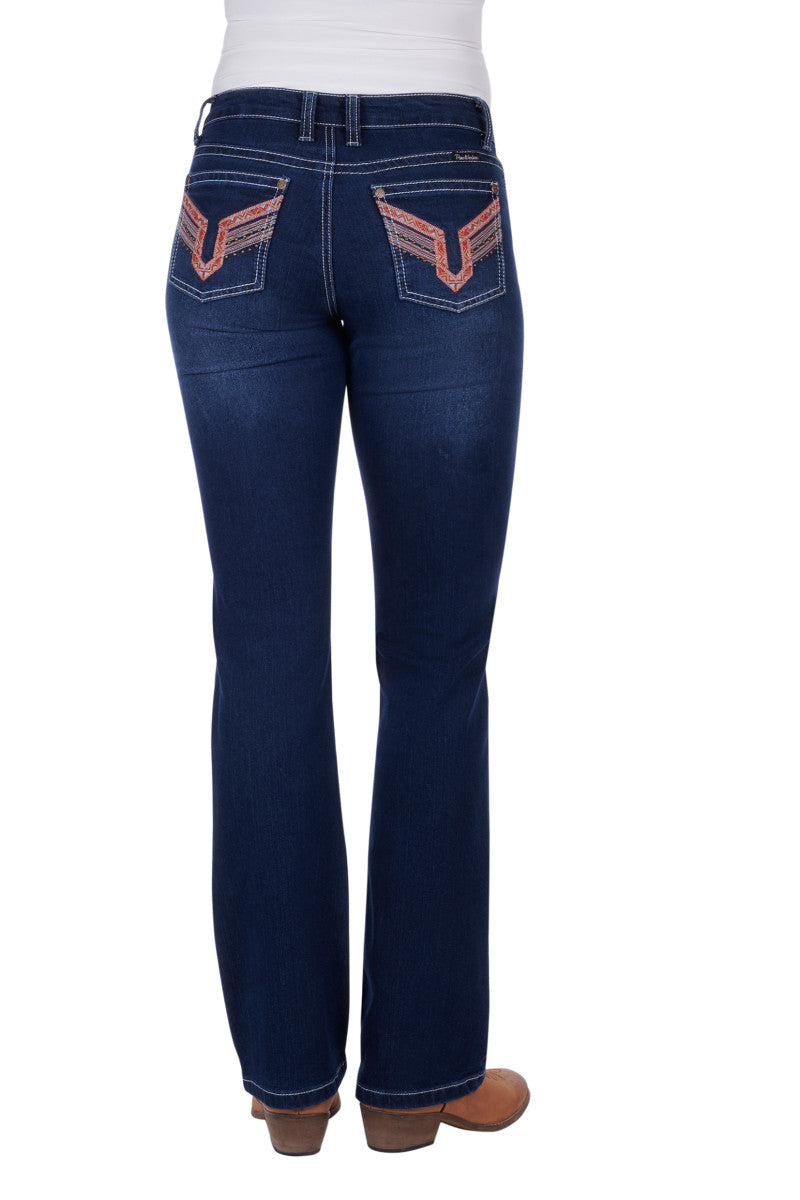 PCP2211726 Pure Western Women's Aztec Boot cut jean 34'