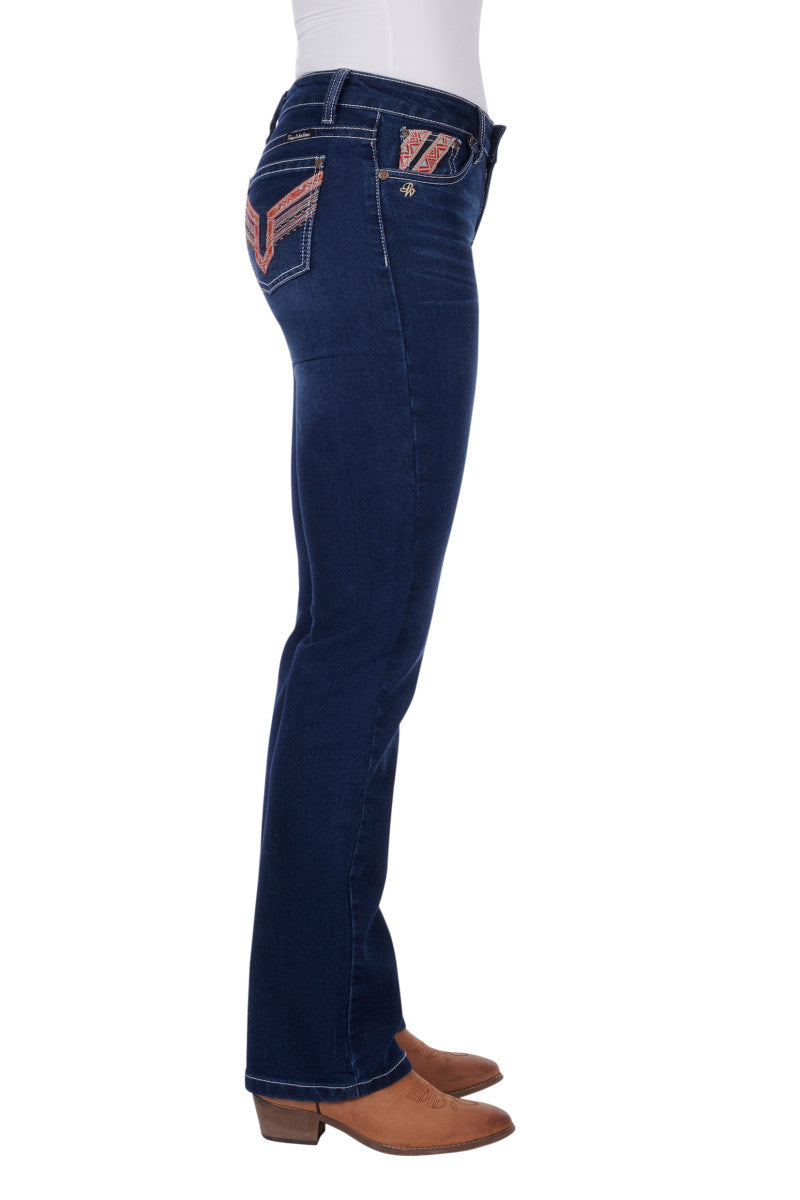 PCP2211726 Pure Western Women's Aztec Boot cut jean 34'