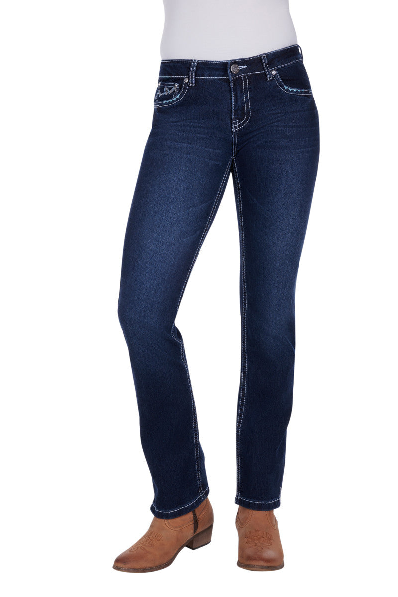 PCP2212730 Pure Western Women's Geraldine Straight Leg jean 32'