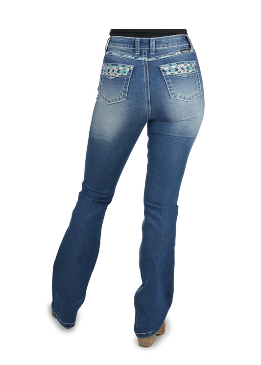 PCP2213653 Pure Western Women's Abbi Hi Waisted Boot Cut Jean 34'