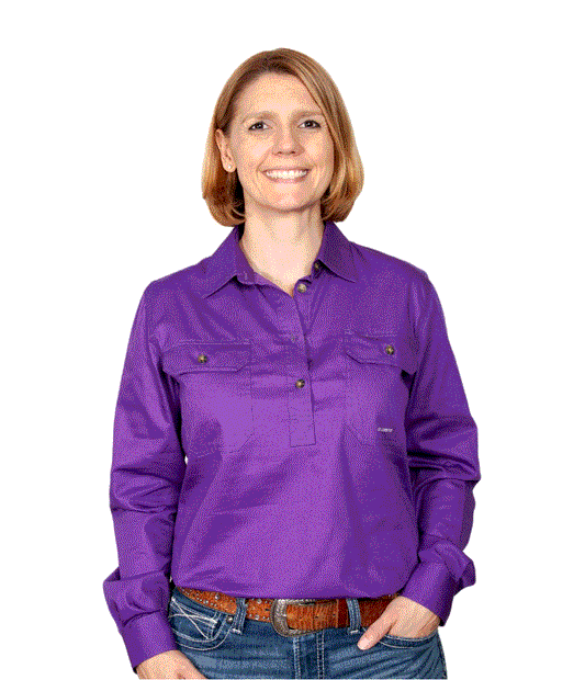 50505PUR Just Country Women's Jahna Workshirt Purple