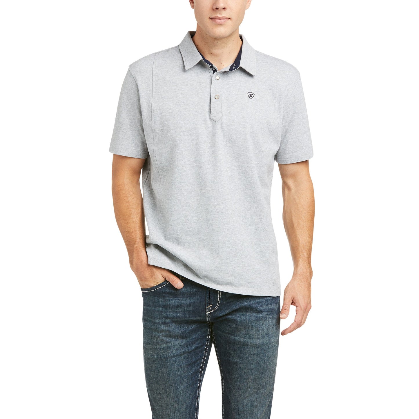 10035392 Ariat Men's Medal Polo Grey