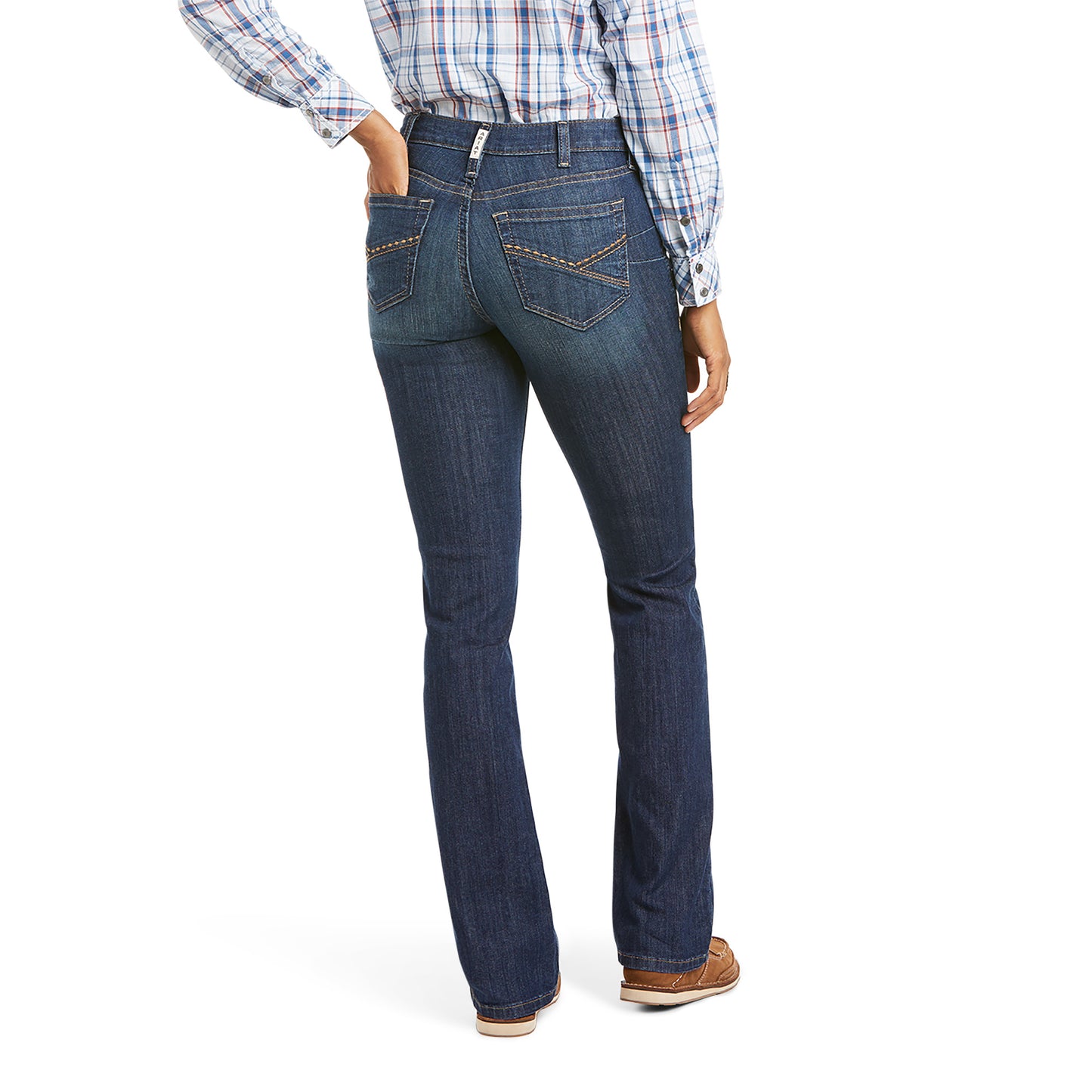 10034664 Ariat Women's Real High Rise Straight Leg Kirsten Pacific Long Leg