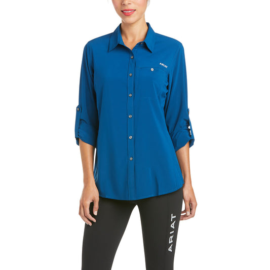 10035462  Ariat Women's Ventek II LS Shirt Blue Opal