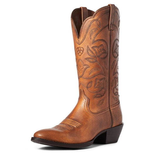 10035999 Ariat Women's Heritage Western R Toe Copper Brown