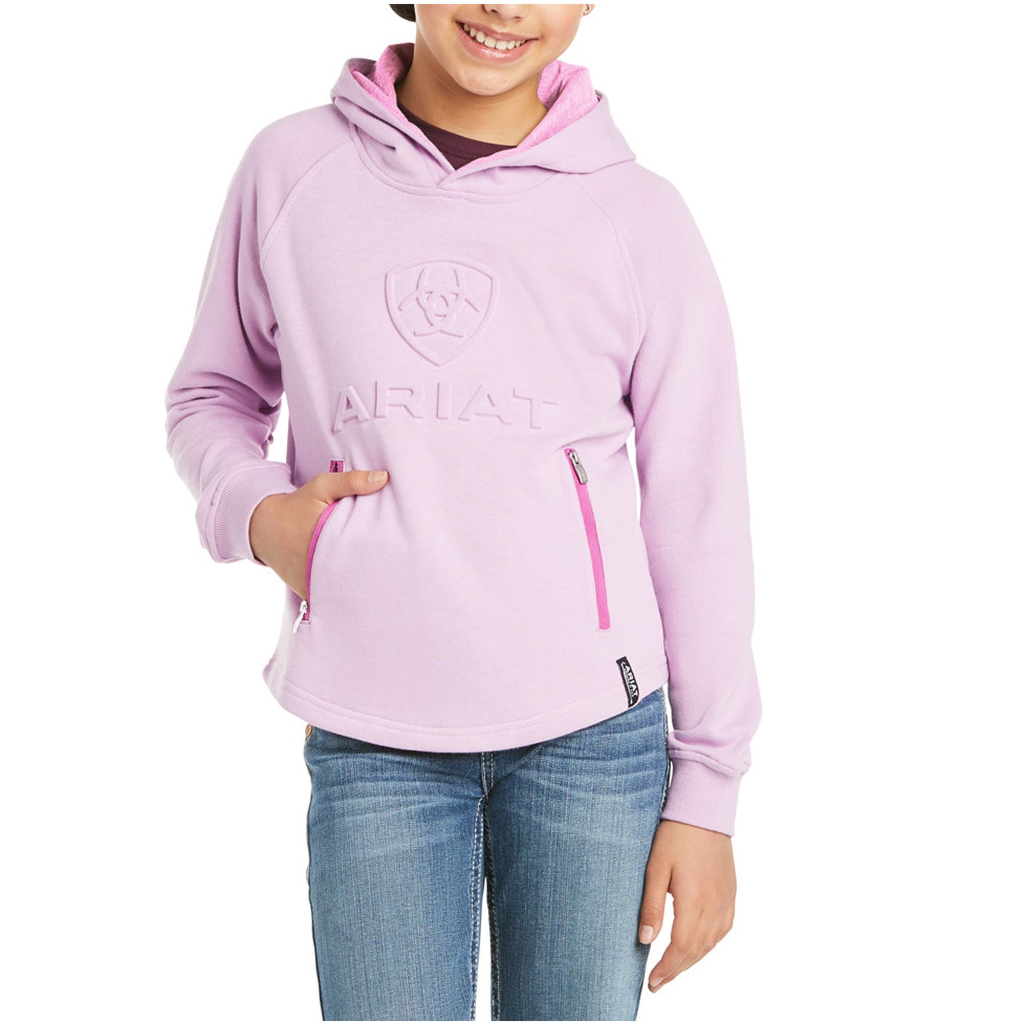 10035017 Ariat Kids 3D Logo Hoodie Violet Tulle